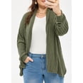 thumbnail image 6 of DOKOTOO Plus Size Cardigan for Womens Long Sleeve Casual Open Front Asymmetrical Knit Light Cardigans Sweater(1X-5X), 6 of 10