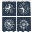 thumbnail image 3 of Ambesonne Compass Shower Curtain, White Compass Design, 69"Wx75"L, Navy Blue and White, 3 of 3