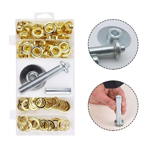 Pince pour oeillet de bache avec 50 oeillets en aluminium