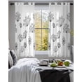 thumbnail image 3 of Black Dandelion Sheer Curtains 39 Inch Length 2 Panels Set for Living Room/Bedroom, Spring Country Modern Minimalist Flower Kitchen Curtains Grommet Semi-Sheer Curtains Window Treatments 27.5"x39"x2, 3 of 7