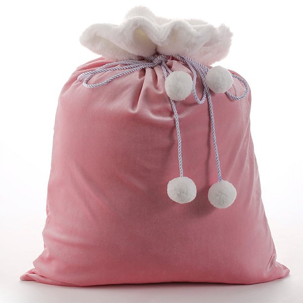 Bolsos de lujo personalizados de la Navidad del saco de Santa de la sublimación del cordón de Minky del caramelo para el regalo
