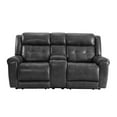 thumbnail image 6 of Intercon Furniture Faux Leather Dual-Power Loveseat w/Console in Gray, 6 of 6