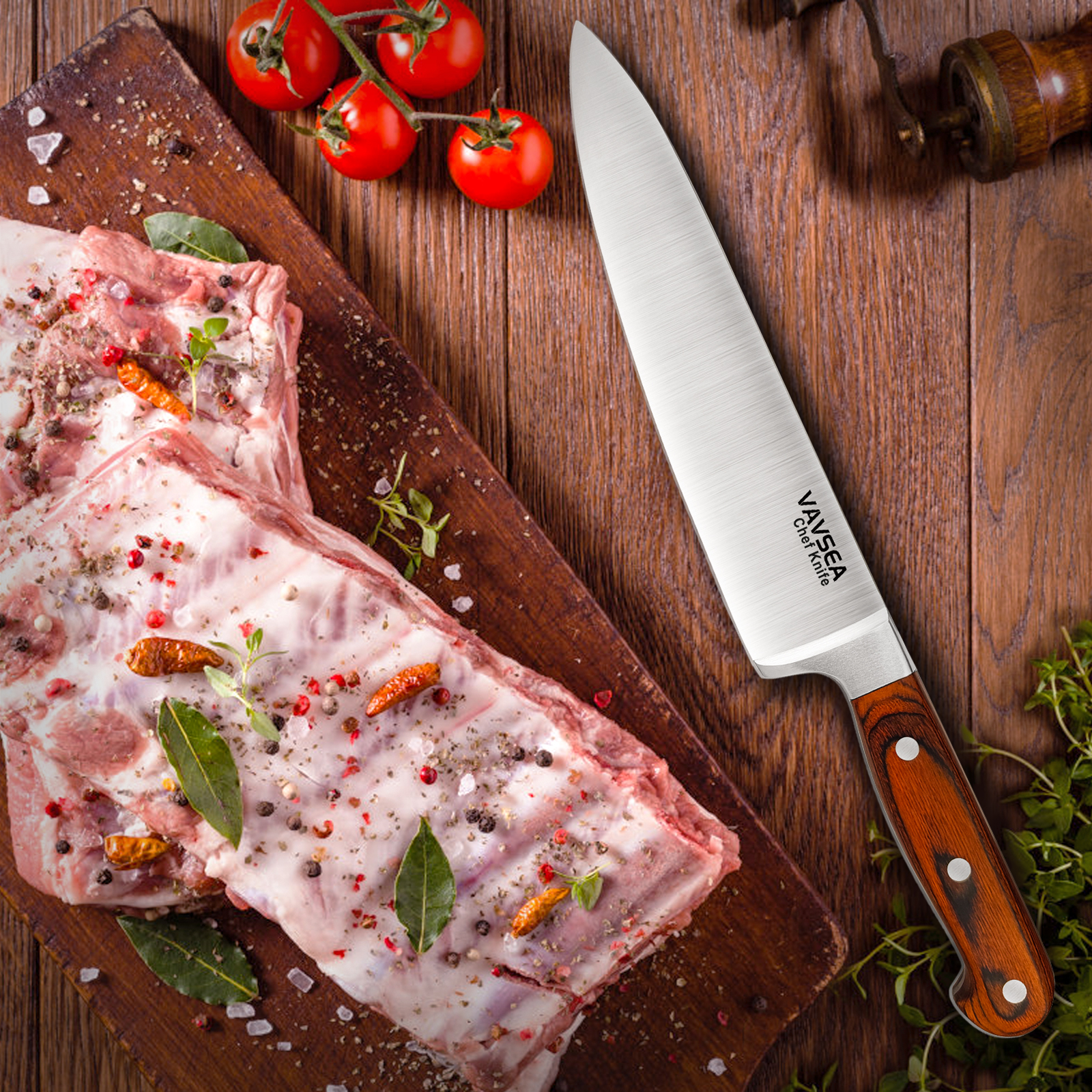 VAVSEA 8" Professional Chef's Knife, Premium Stainless Steel Ultra Sharp Chef Knife for Home or Restaurant Kitchen, with Gift Box