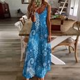 thumbnail image 3 of Blue Paisley Floral Pattern Background Design Sleeveless Dress Women's Luxury Party Dress Birthday Dresses for Women, 3 of 7