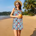 thumbnail image 3 of Fotbe Snowflake Christmas gnome Vestido de Verano sin Mangas para Mujer – Vestido Midi Línea A, Estilo Camiseta Floral, Vestido Playero Casual y Fluido, 3 of 7