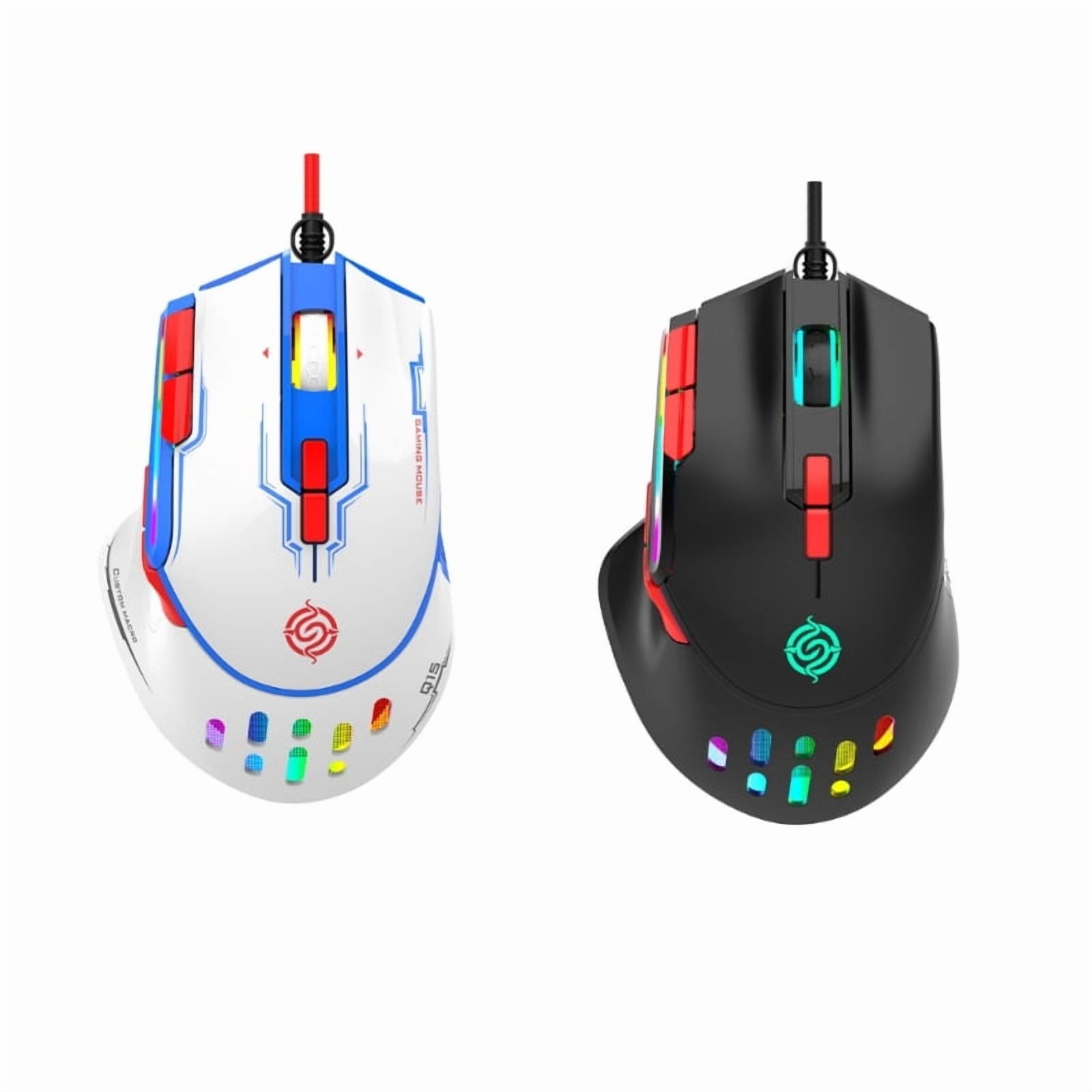 RGB Gaming Mouse Macro Programming Optical 6400DPI Adjustable 9 Buttons Game Office Mouse for Desktop Computer Laptop