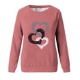 thumbnail image 4 of GUZOM Womens Pink Heart Print Valentine's Day Pullover Sweatshirt - Relaxed Fit Soft Polyester Casual Everyday Wear Gift for Her,Size 3XL, 4 of 4