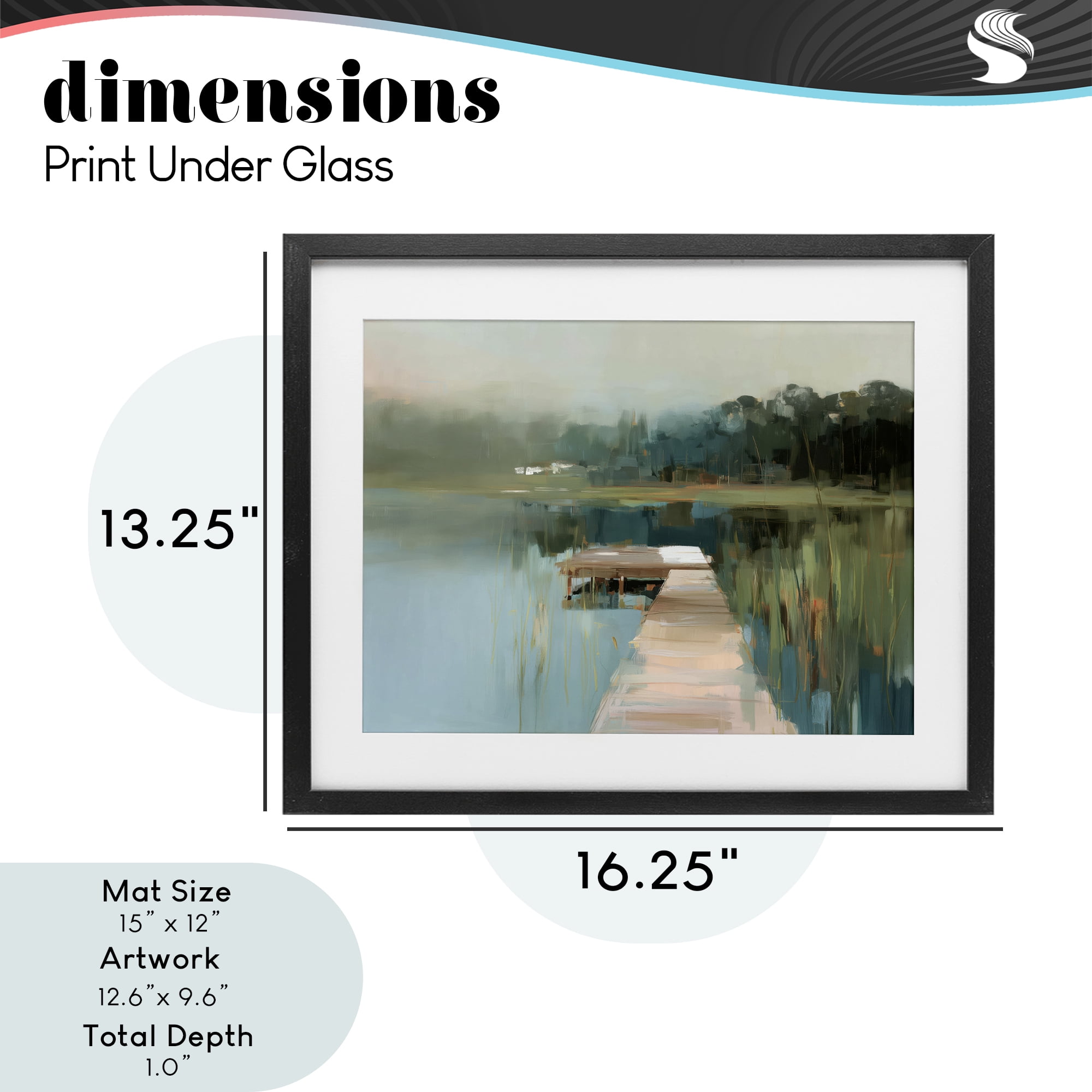 Stupell Industries Marsh Pier Abstraction Black Framed Print Under Glass, design by Kim Curinga
