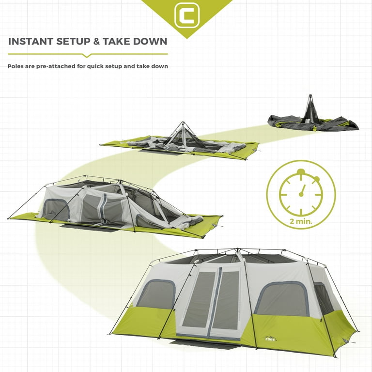 Core Equipment Instant Cabin 12 Person Tent Walmart