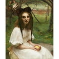 thumbnail image 3 of Pascal-Adolphe-Jean Dagnan-Bouveret 20x24 Black Modern Framed Museum Art Print Titled - A Portrait of a Girl in a White Dress, 3 of 5