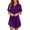 01-Purple22, variant on XIAOCHA Women's Summer Leopard-Print Nightshirt V-Neck Short-Sleeve Curved-Hem Casual Bedroom Sleep Dress