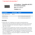 thumbnail image 2 of A/C Condenser - Compatible with 2012 - 2014 Ford Focus Electric 2013, 2 of 2