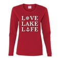 thumbnail image 2 of Wild Bobby, Anchor Wheels Love Lake Life, Women Graphic Long Sleeve Tee, Red, X-Large, 2 of 4
