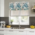 thumbnail image 4 of Teal Sea Turtle Coastal Curtain Valances for Windows, Kitchen Valance Window Treatments Panel 2 Pack, Summer Beach Nautical Starfish Retro Rod Pocket Short Curtains for Bathroom Bedroom 60 x 18 Inch, 4 of 8