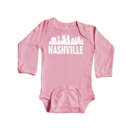 

Inktastic Nashville Skyline Grunge Gift Baby Boy or Baby Girl Long Sleeve Bodysuit