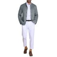 thumbnail image 2 of INSPIRE CHIC Men's Casual Suit Jacket Stand Collar Single Breasted Suede Blazer M Gray, 2 of 6