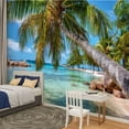 thumbnail image 2 of Peel and Stick Wallpaper Waterproof Tropical beach Paradise island Wall Mural Decor Self Adhesive and Removable 100in x 144in, 2 of 8