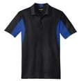 thumbnail image 5 of Sport Tek Adult Male Men Side Blocked Short Sleeves Polo Black/Tr Royal Large, 5 of 6