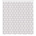 thumbnail image 3 of Ambesonne Retro Shower Curtain, Abstract Flowers Illustration, 69"Wx75"L, White and Pale Sepia, 3 of 3