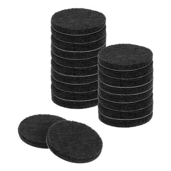 Round Felt Furniture Pads, 20Pack 0.8" Dia x 0.12" Thick Adhesive Backed Felt Non-slip Anti-scratch Felt Pads Chair Leg Protectors for Protecting Hardwood Floor, Black