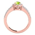 thumbnail image 4 of Rings for Women 1.68 Carat Diamond and Oval Shaped Peridot Ring prong 10K Rose Gold, 4 of 5