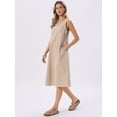 thumbnail image 4 of DARING DIVA Plaid Sleeveless Loose Fit Tank Midi Dress X-Large Brown, 4 of 8