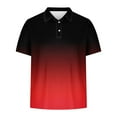 thumbnail image 4 of Mens Gradients Tshirts Button Collar Polo Shirts Men Short Sleeve Pullover Top Summer Clothing, 4 of 5
