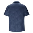 thumbnail image 5 of Coorders Mens Striped Summer Button Down Shirts with Short Sleeve, Casual Beach Shirts Cotton Linen Shirts for Men , Navy,Size, XL, 5 of 6