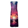 thumbnail image 4 of Robes d'Été pour Femmes Colorées, Fluides, Décontractées, Sans Manches, Robes Maxi, Tenue de Plage Hawaïenne avec Encolure en V, 4 of 4