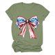 thumbnail image 1 of Tops Cortos para las Mujeres, Cuello Redondo de Manga Corta Impresa Por el Arco Del Día de la Independencia Hecha de 95% Poliéster 5% Spandex para Primavera Verano, Primavera de las Mujeres, 1 of 4