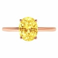 thumbnail image 7 of Solitaire Engagement Ring for Women - 2ct Simulated Yellow Diamond in 14K Rose Gold Promise Ring, 7 of 7