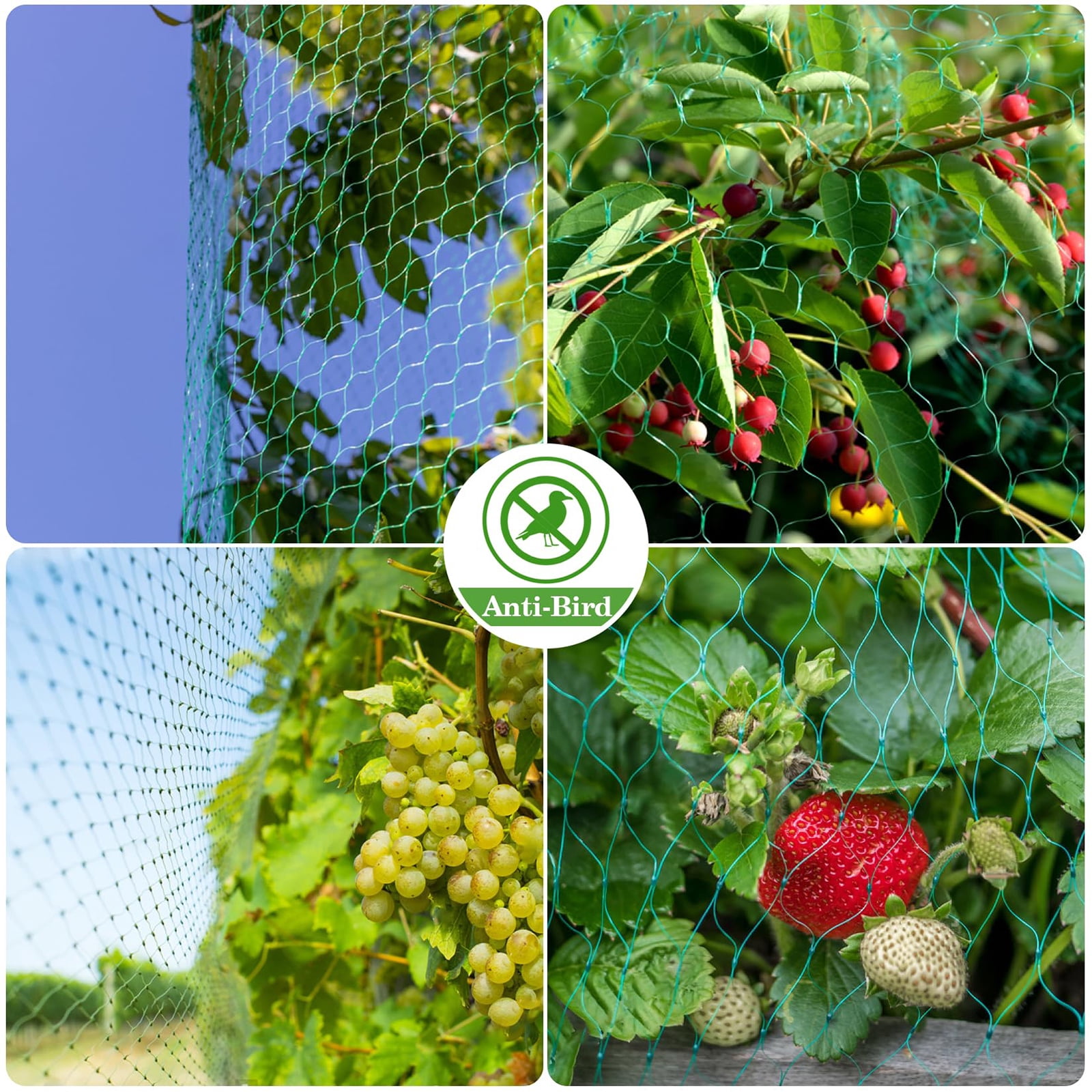 Garden Plant Fruit Protect Net and Garden Mesh Netting for Birds, Deer, Squirrels, Plants, Fruits Tree - Reusable Protective Mesh Netting