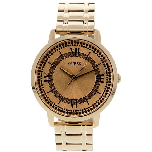 GUESS Women's Montauk 40mm Rose Gold-Tone Steel Bracelet & Case Quartz Analog Watch W0933L3