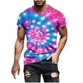 thumbnail image 3 of CFLVAEK Mens T Shirts Graphic Tees Fashion Tie Dye Tshirts Big and Tall Round Neck Tshirt Casual Summer Short Sleeve T Shirt Hot Pink XXXXL, 3 of 6
