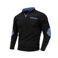 thumbnail image 4 of pstuiky Camisas de manga larga de invierno para hombre, Blusa/camiseta informal y moderna de color liso con cuello en V, manga larga y bolsillos abotonados para hombre Tops casuales para hombres xl, 4 of 4