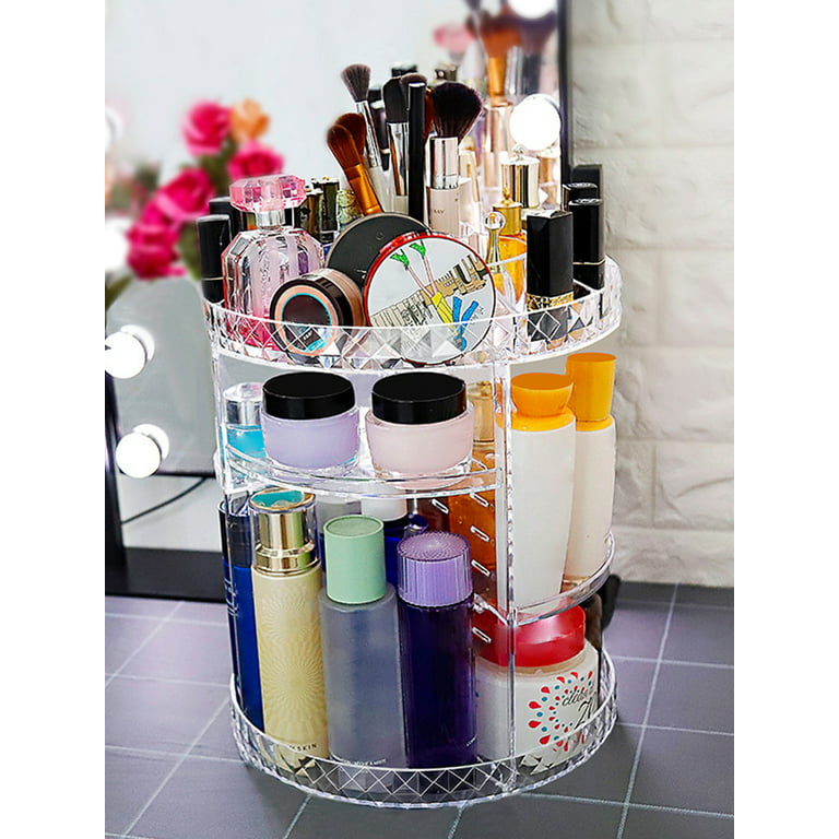 Dressing Table Storage Box 360 Degree Rotation Skincare Product Rack 3Style  Acrylic Makeup Organizer for Cosmetic