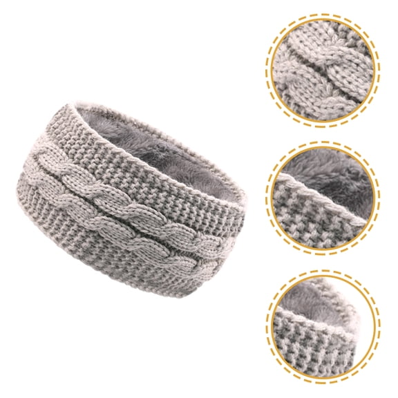 TABLZONE Warm Light Grey Ear Warmer Headband Knitted Woolen Wrap for Sports and Outdoor