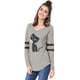 thumbnail image 3 of Túnica Con Estampado De Gato A Rayas Con Cuello En V Para Mujer - Gris/S (US 6), S (EU 36) Unique Bargains Túnica Top, 3 of 7