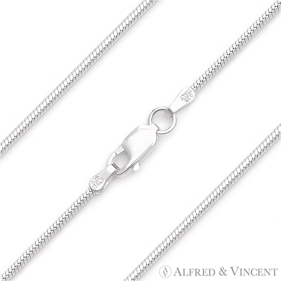 1.1mm 8-Sided Ocatagon Snake Link Chain Necklace in .925 Sterling Silver