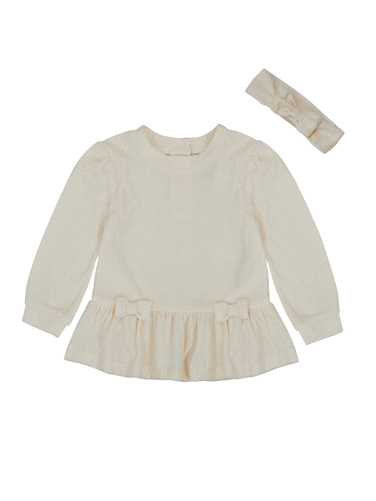 Wonderluxe Baby Girls' Cozy Velour Top, Pant and Headband, 3-Piece Set, Sizes 0-3M-24M