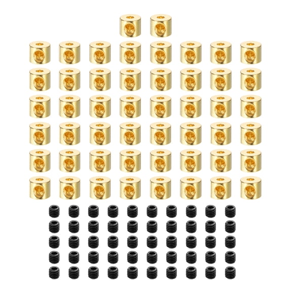 Uxcell 50Pcs Pin Backs Locking Pin Locking Pin Keepers Locking Clasp (6mmx5mm, Gold Tone)