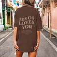 thumbnail image 3 of WILLBEST Chemises pour Femmes Mode Été Décontractée Col Rond Manches Courtes Ample Confortable T-Shirt Imprimé Haut 1, 3 of 6