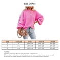 thumbnail image 5 of Suéter de punto Jersey de cuello redondo de gran tamaño Puff Manga larga Patrón lindo Suéter casual para mujer Rosa Rojo L, 5 of 5