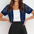 thumbnail image 4 of BLCHUNen Cropped Cardigan for Women Lace Short Sleeve Lightweight Open Front Breathable Summer Going out Tops, 4 of 7