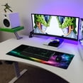 thumbnail image 4 of Extended Mouse Pad Large Gaming Mouse Pad- 35.4x15.7x0.12 inch Computer Keyboard Mouse Mat Non-Slip Mousepad Rubber Base and Stitched Edges for Game Players, Office, Study, Aurora Light Pattern, 4 of 6