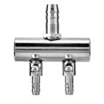 Stainless Steel Aquarium Fish Tank Air Flow 8mm Turn to 4mm Splitter