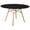 Transparent Black, variant on LeisureMod Dover Round Wooden Top Dining Table with Natural Wood Eiffel Base-Color:Transparent Black