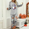 thumbnail image 2 of Halloween Pajamas Women Set Casual Lightweigh Ghost Graphic Long Sleeve Pullover with Pants Outfits Soft Comfy Night Wear 2 Piece Lounge Set, 2 of 7