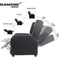 thumbnail image 6 of Waleaf Gaming Recliner Chair for Adults, PU Leather Home Theater Seating Video Game Chairs for Living Room Ergonomic Racing Style Single Movie Gamer Lounge Sofa, 6 of 7