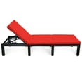 thumbnail image 7 of Gymax Patio Lounge Chair Rattan Chaise w/ Adjustable Red & Off White Cushioned, 7 of 7